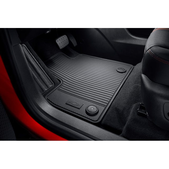 First-Row All-Weather Floor Mats in Jet Black with Bowtie Logo