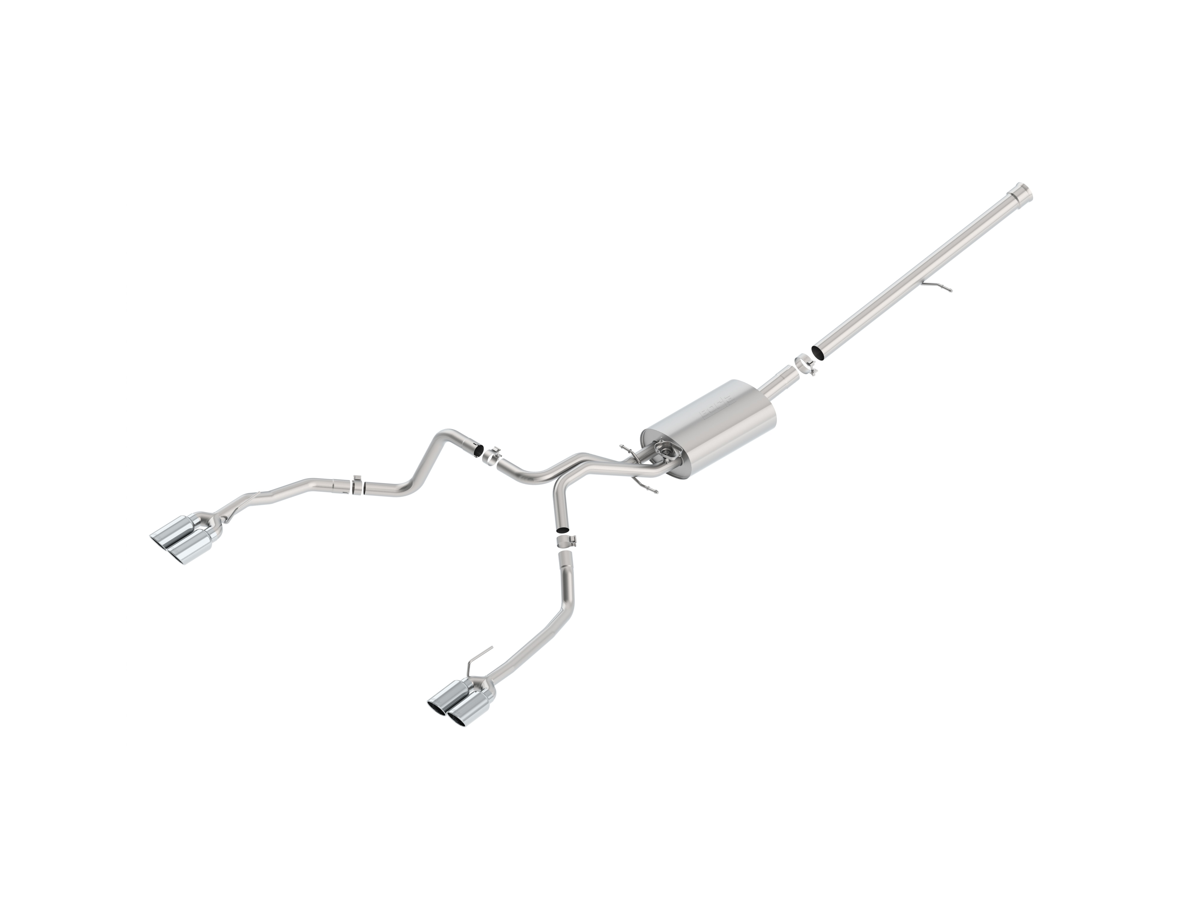 6.2L Cat-Back Dual-Split Rear-Exit Through-the-Bumper Exhaust Upgrade System with Quad Bright Chrome Tips for Short Wheel Base Models by Borla® - Associated Accessories