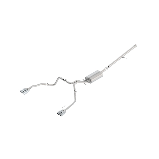 6.2L Cat-Back Dual-Split Rear-Exit Through-the-Bumper Exhaust Upgrade System with Quad Bright Chrome Tips for Short Wheel Base Models by Borla® - Associated Accessories