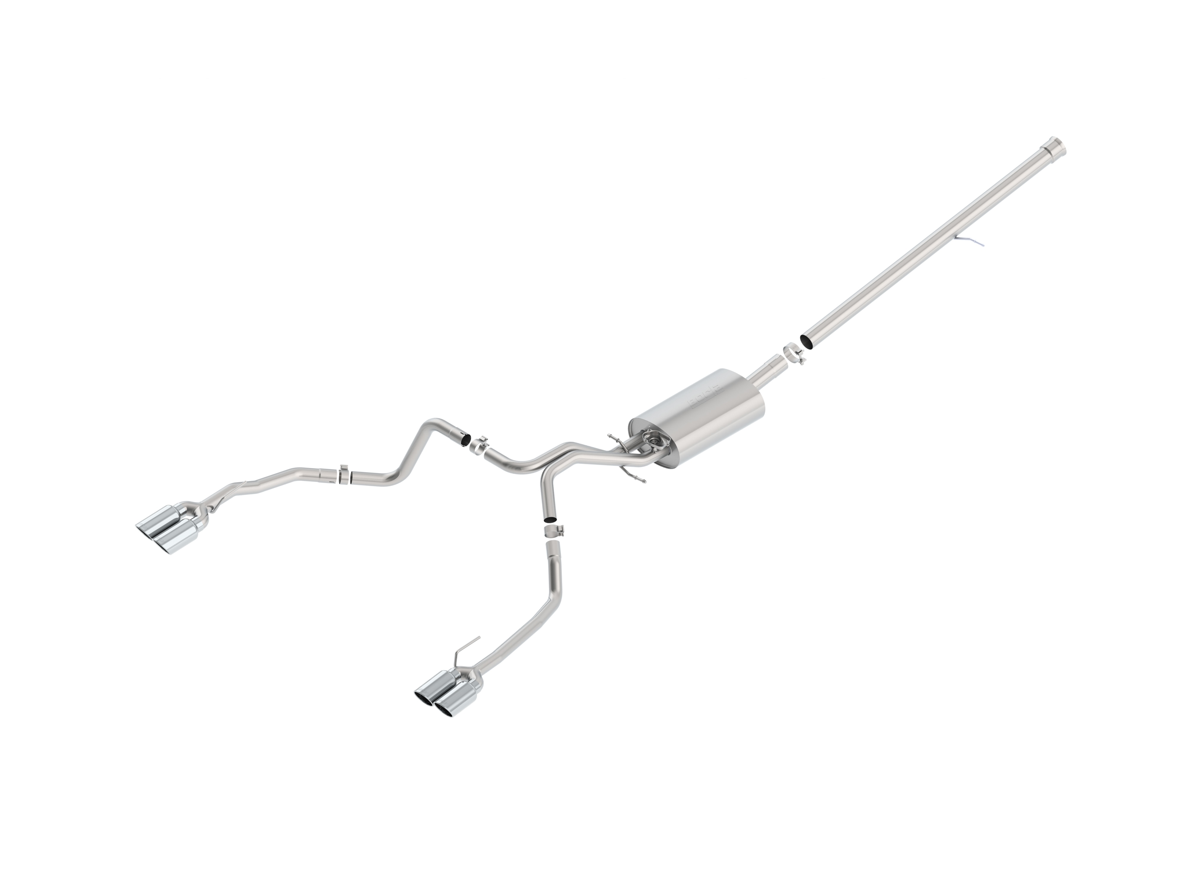 6.2L Cat-Back Dual-Split Rear-Exit Through-the-Bumper Exhaust Upgrade System with Quad Bright Chrome Tips for Long Wheel Base Models by Borla® - Associated Accessories
