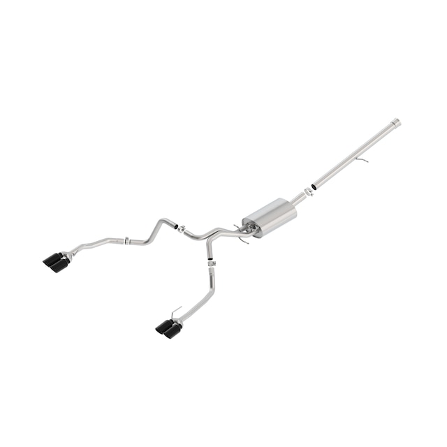 6.2L Cat-Back Dual-Split Rear-Exit Through-the-Bumper Exhaust Upgrade System with Quad Black Chrome Tips for Short Wheel Base Models by Borla® - Associated Accessories