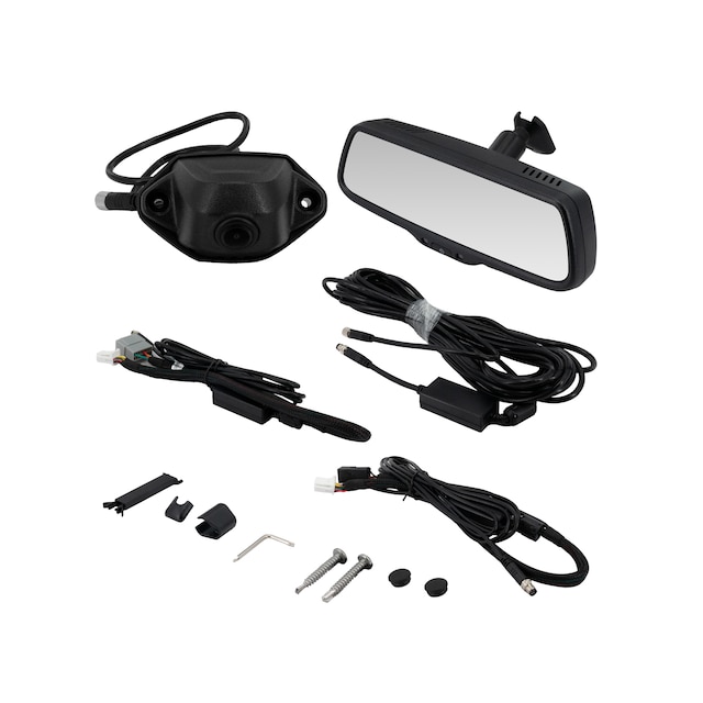 Replacement Rearview Mirror with 7.3-Inch Display and Full HD Camera by EchoMaster® - Associated Accessories