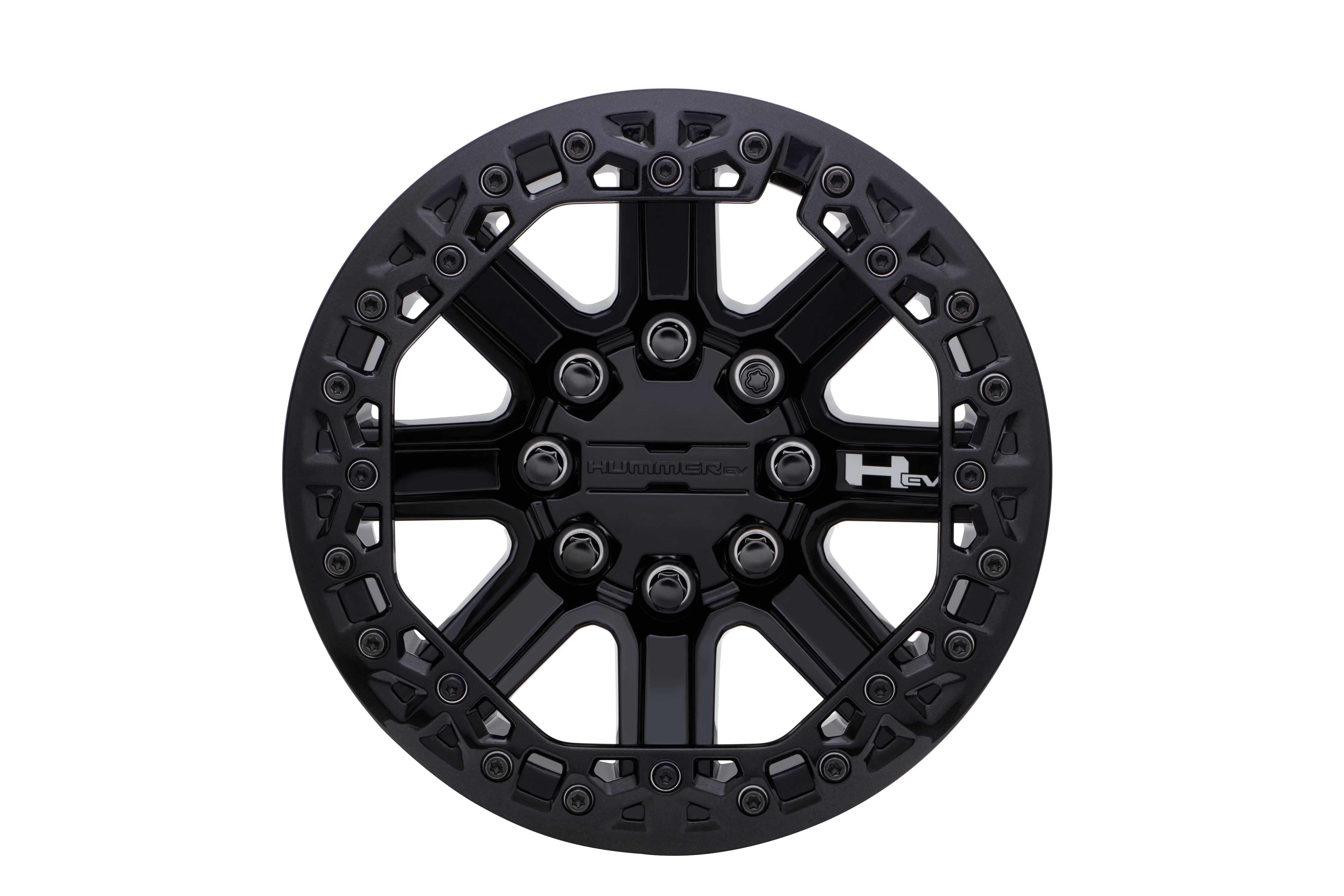 18x9-Inch 8-Spoke Beadlock Capable Wheel in Gloss Black with Carbon Flash Trim Ring