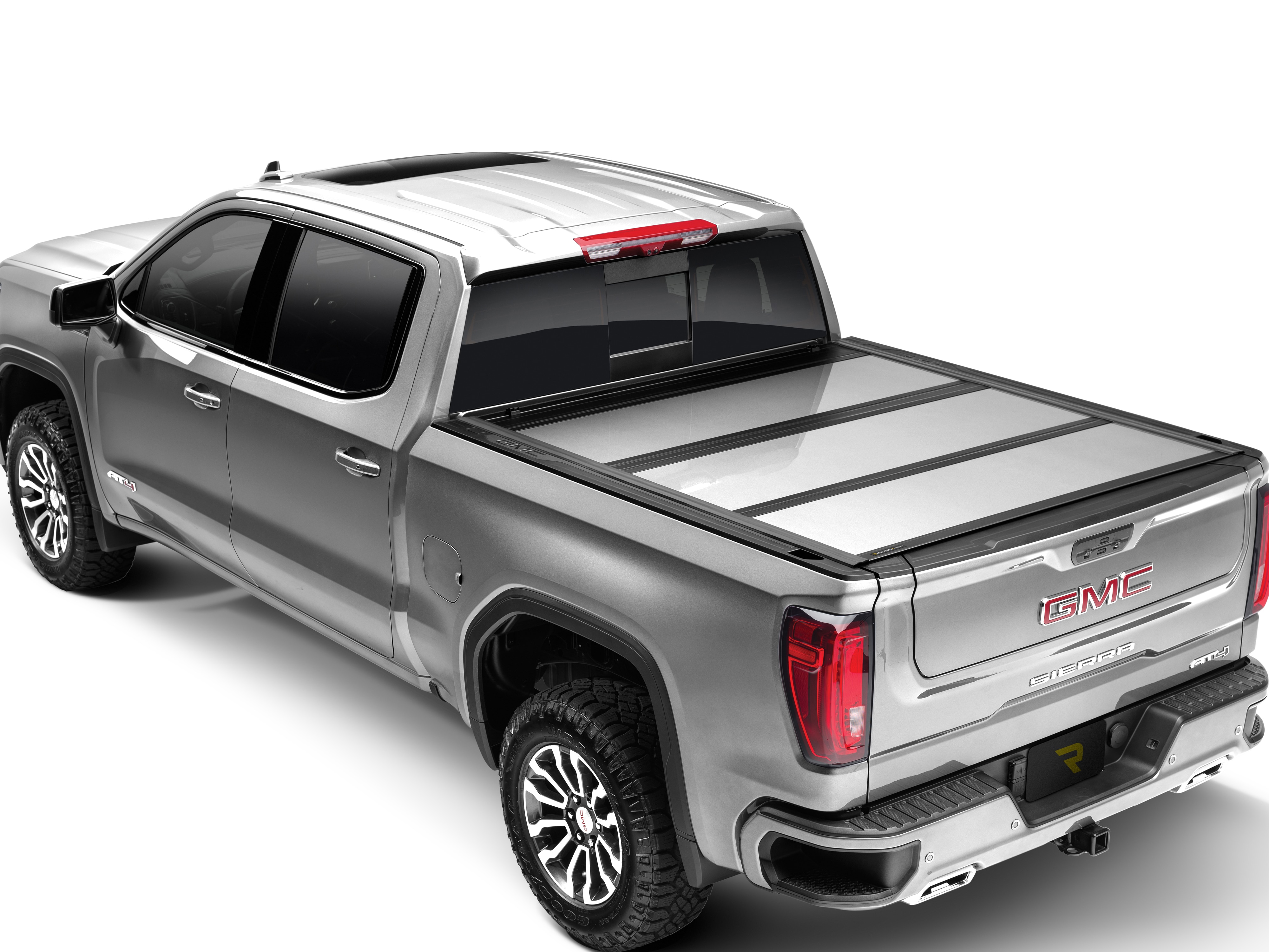 Standard Bed Hard Folding Painted Truck Bed Cover in Silver (for Models with MultiPro™ Tailgate/Multi-Flex Tailgate) by Advantage® - Associated Accessories
