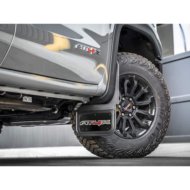 Front and Rear Rubber No-Drill Gatorback Mud Flap Kit with AT4X Logo by Truck Hardware - Associated Accessories