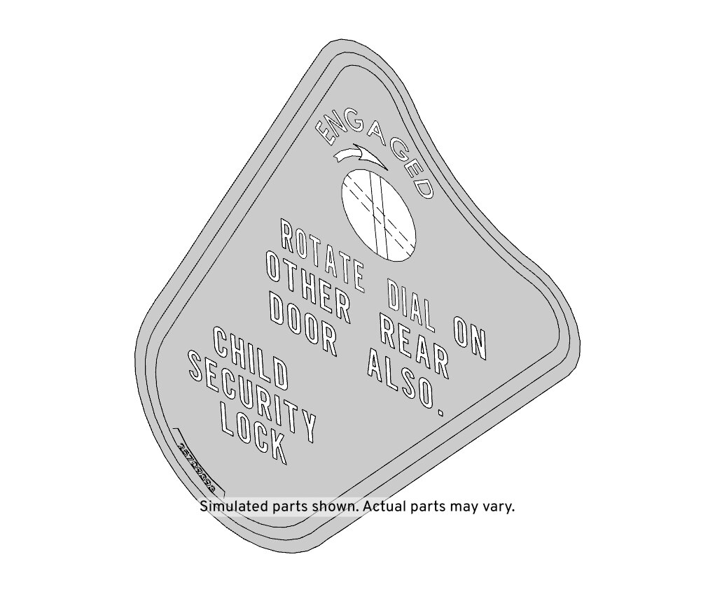 GM Genuine Parts Passenger Side Child Security Lock Information Label