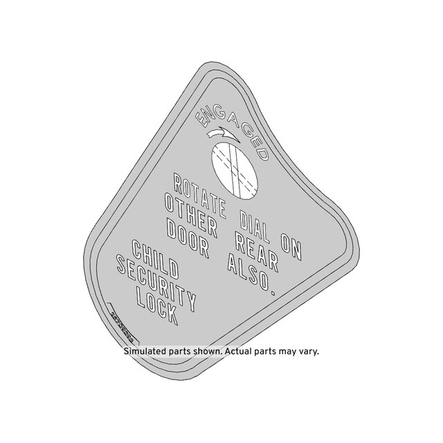 GM Genuine Parts Passenger Side Child Security Lock Information Label