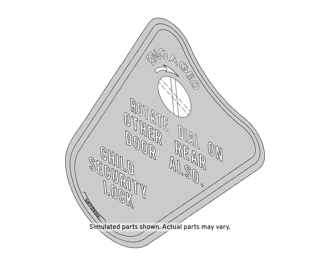 GM Genuine Parts Driver Side Child Security Lock Information Label
