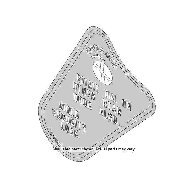 GM Genuine Parts Driver Side Child Security Lock Information Label