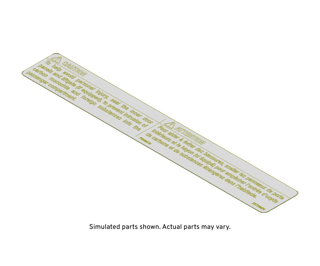 GM Genuine Parts Rear Door Sealing Body Builder Label