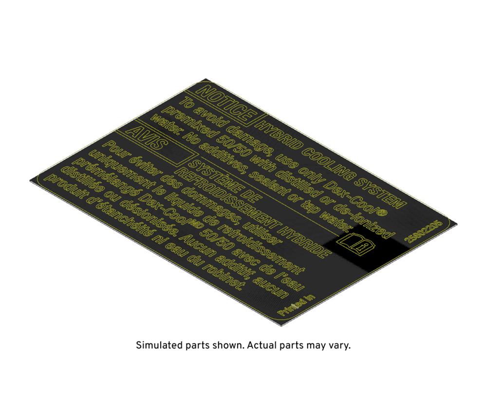 GM Genuine Parts Radiator Surge Tank Caution Label