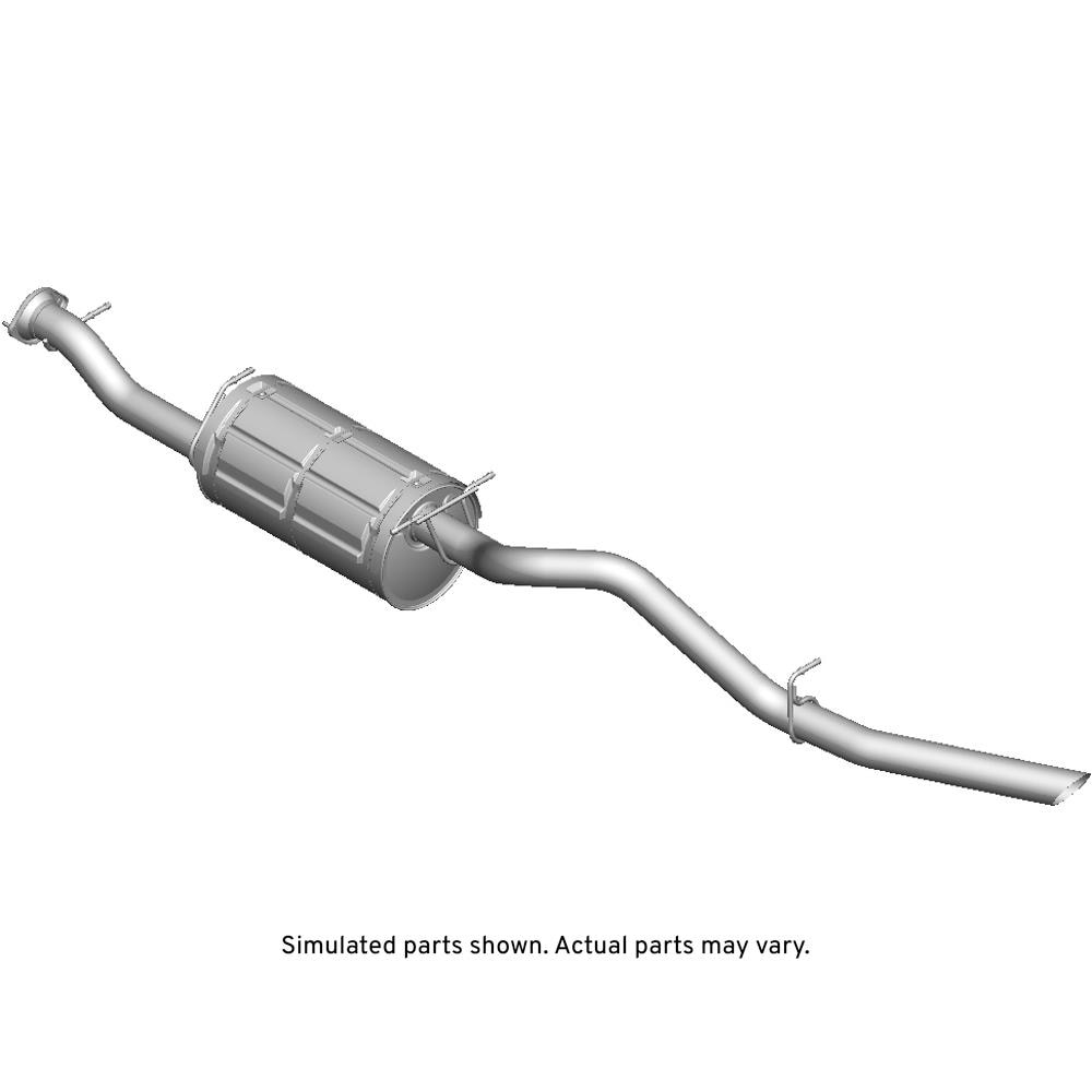 GM Genuine Parts Exhaust Muffler Assembly with Pipe, Flange, Reinforcements, Hangers, and Labels