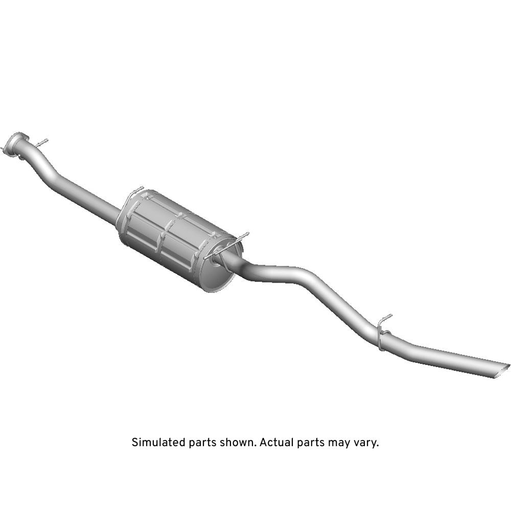GM Genuine Parts Exhaust Muffler Assembly with Pipe, Flange, Reinforcements, Hangers, and Labels