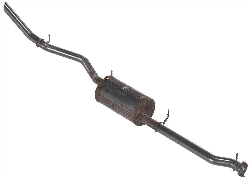GM Genuine Parts Exhaust Muffler Assembly with Pipe, Flange, Reinforcements, Hangers, and Labels