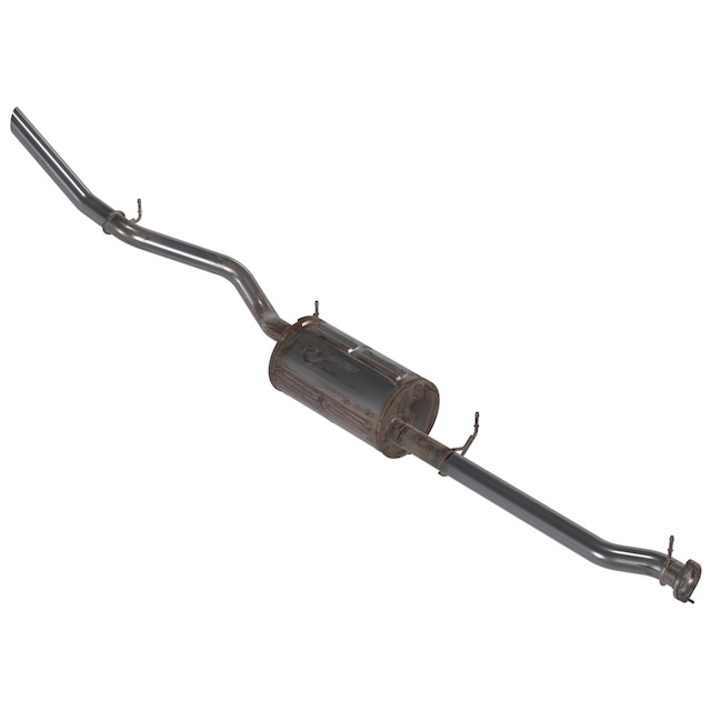 GM Genuine Parts Exhaust Muffler Assembly with Pipe, Flange, Reinforcements, Hangers, and Labels