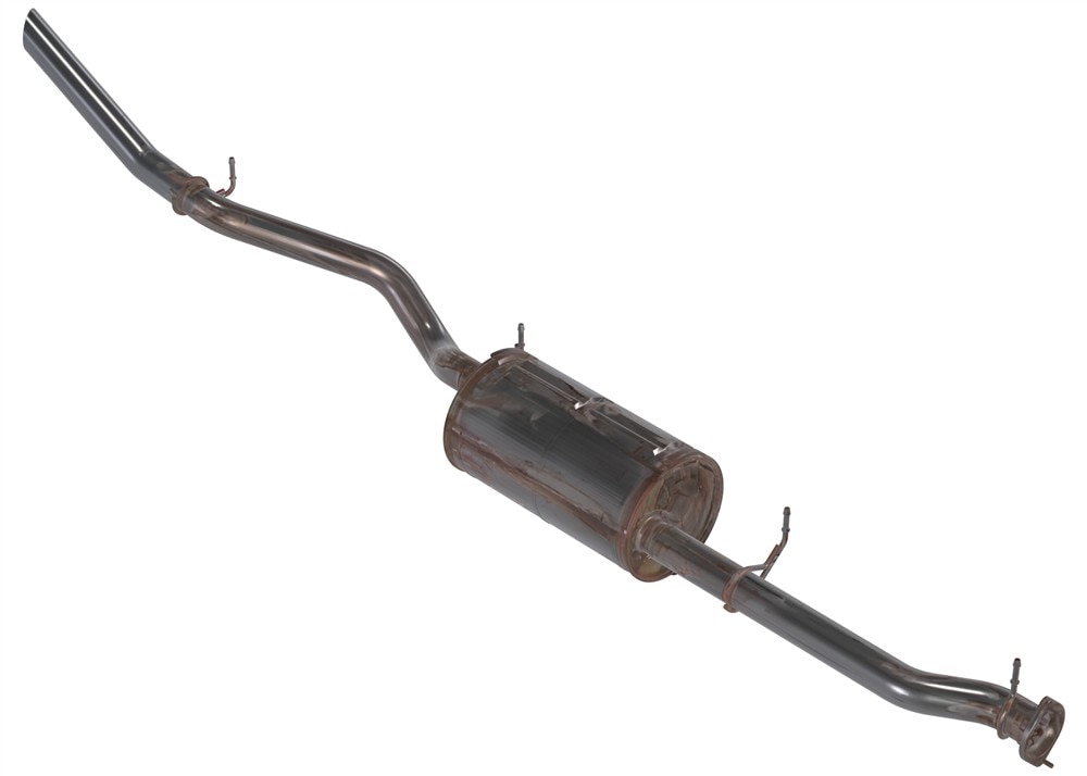 GM Genuine Parts Exhaust Muffler Assembly with Pipe, Flange, Reinforcements, Hangers, and Labels