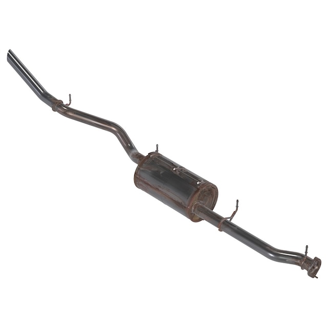 GM Genuine Parts Exhaust Muffler Assembly with Pipe, Flange, Reinforcements, Hangers, and Labels