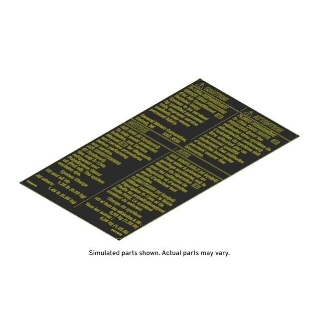 GM Genuine Parts Air Conditioning Refrigerant Warning Label