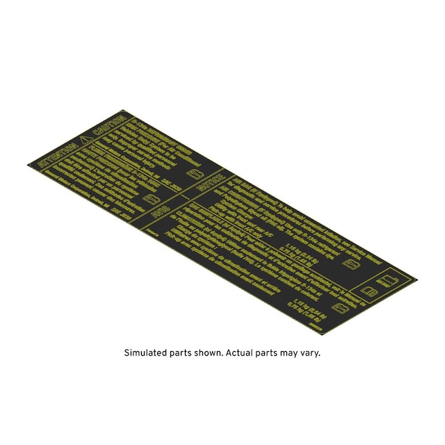 GM Genuine Parts Air Conditioning Refrigerant Warning Label