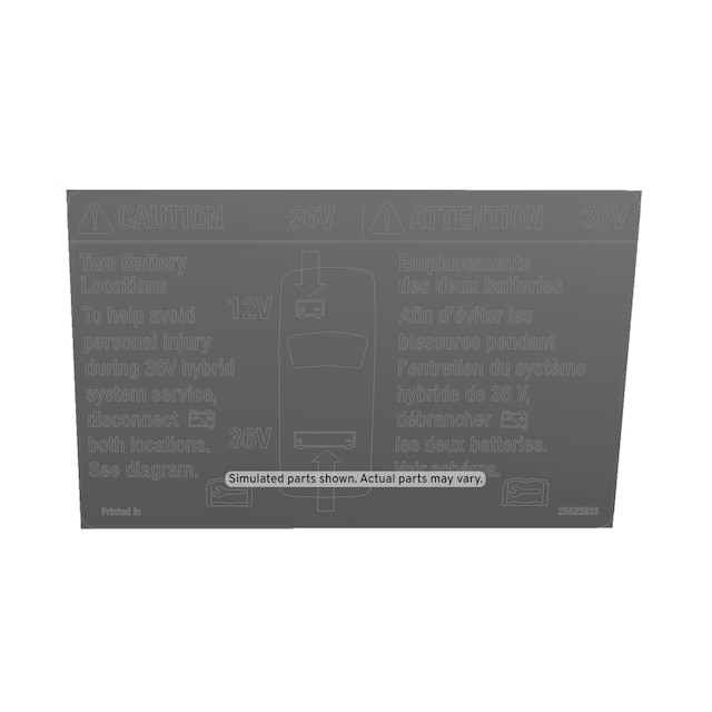 GM Genuine Parts Battery Warning Label
