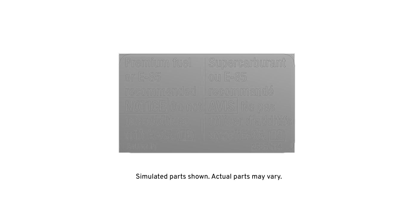 GM Genuine Parts Fuel Recommendation Label
