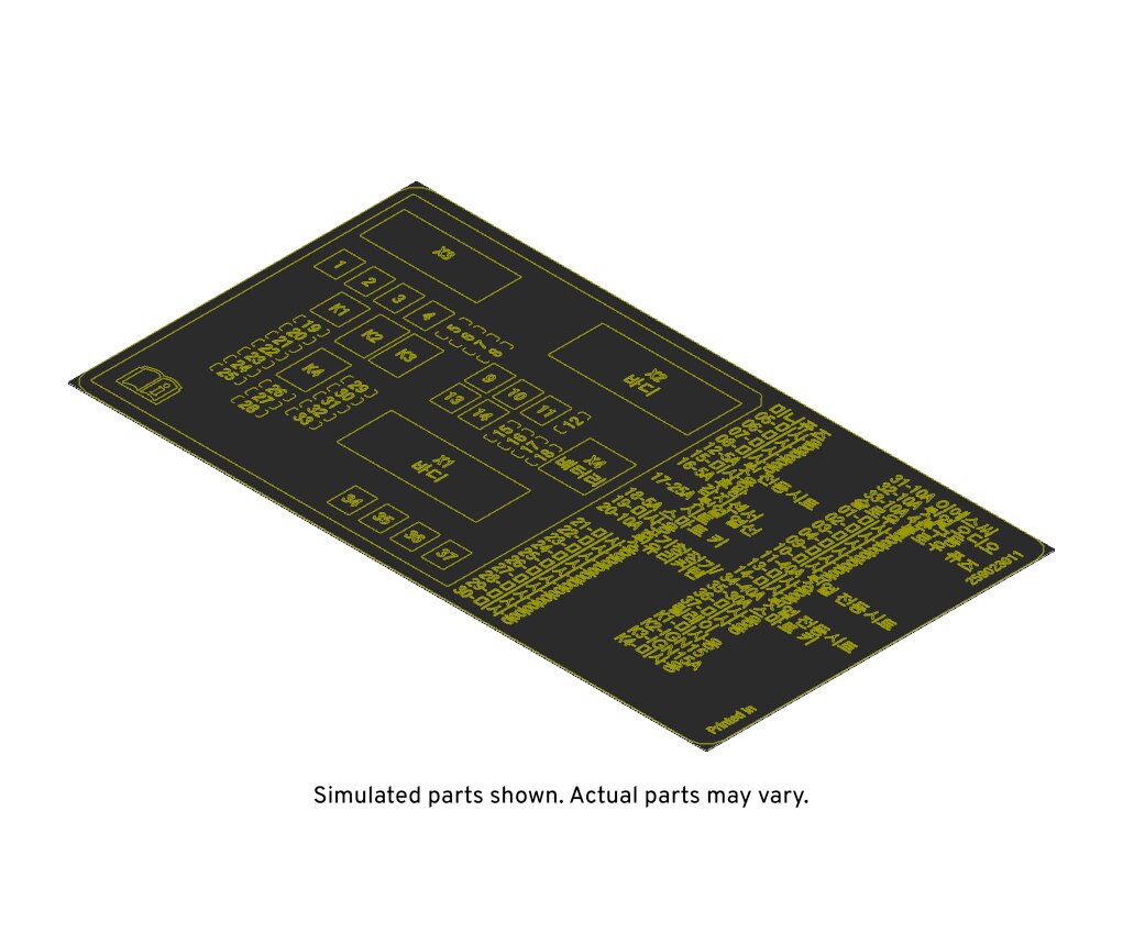 GM Genuine Parts Rear Body Fuse Block Label
