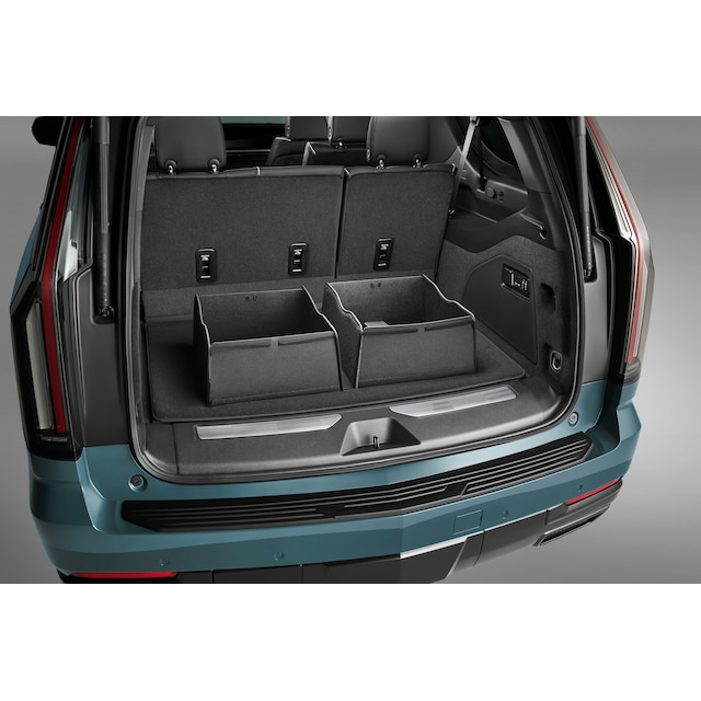 Premium Carpeted Cargo Area Mat in Jet Black with Integrated Cargo Bin