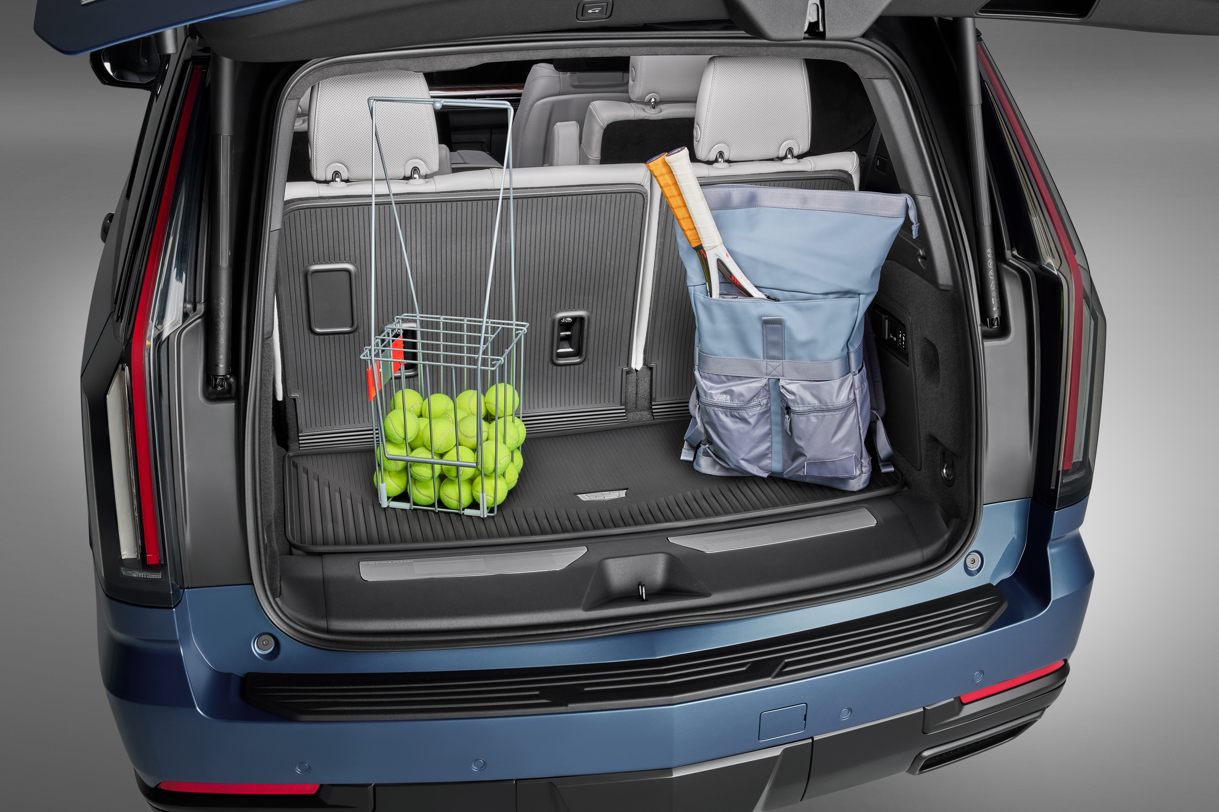 Cadillac Integrated Cargo Liner in Jet Black with Cadillac Logo
