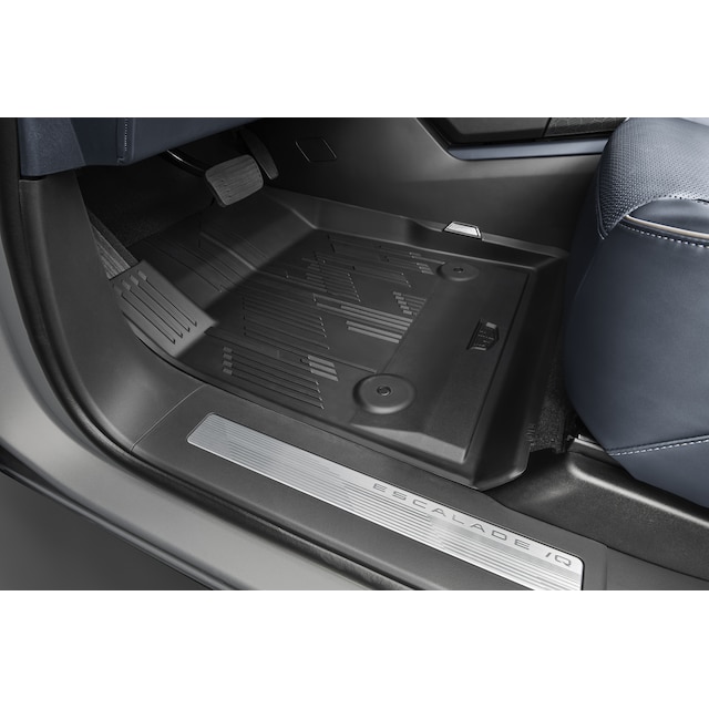 First-, Second- and Third-Row Premium All-Weather Floor Liners in Backen Black with Cadillac Logo (for Models with Executive Seating)