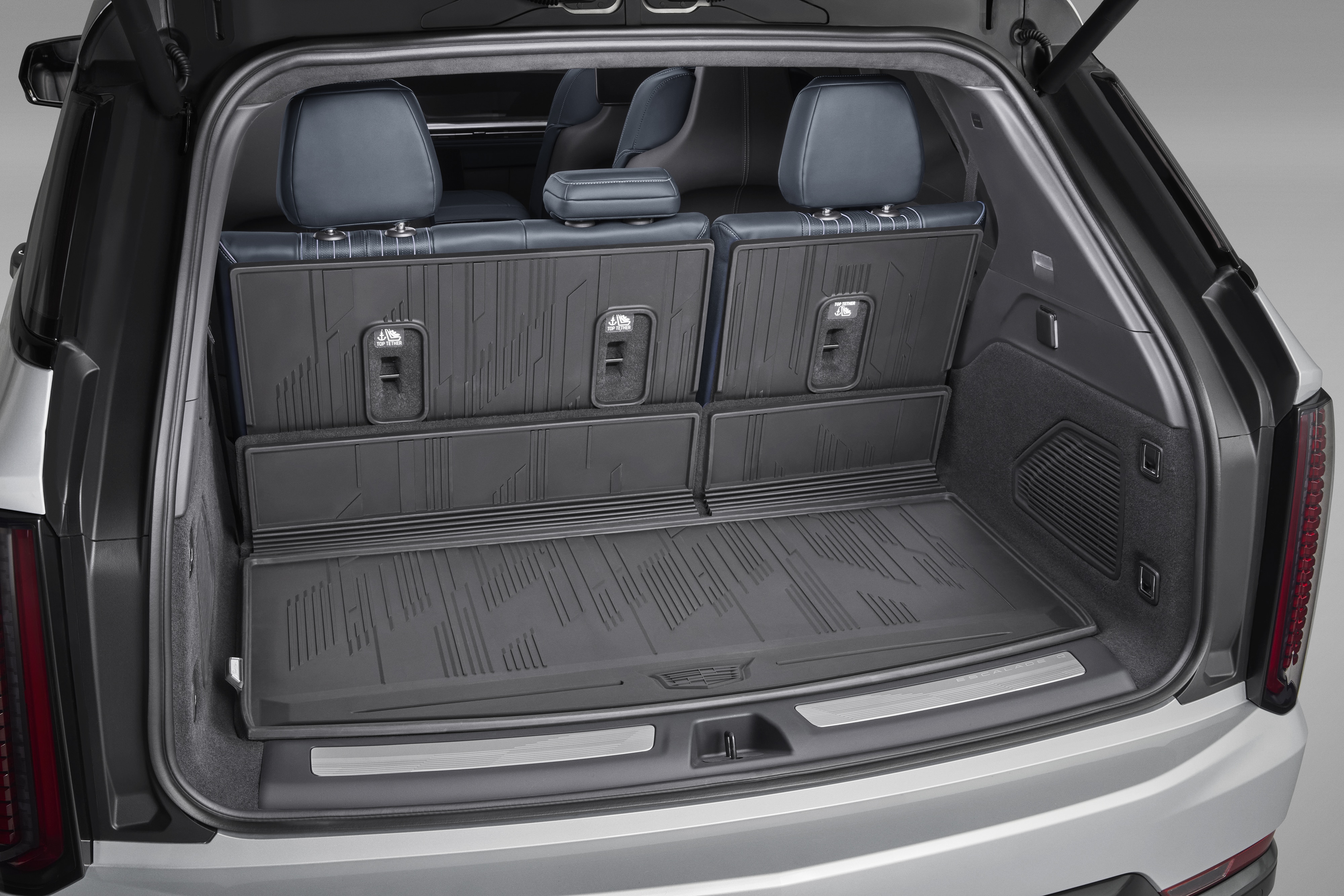 Integrated Cargo Liner in Jet Black with Cadillac Logo