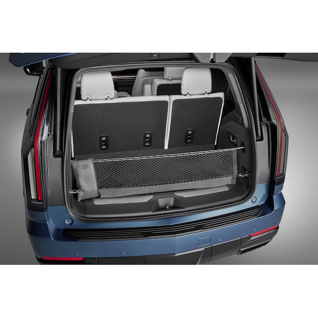 Vertical Envelope-Style Cargo Net with Storage Bag Featuring Cadillac Logo