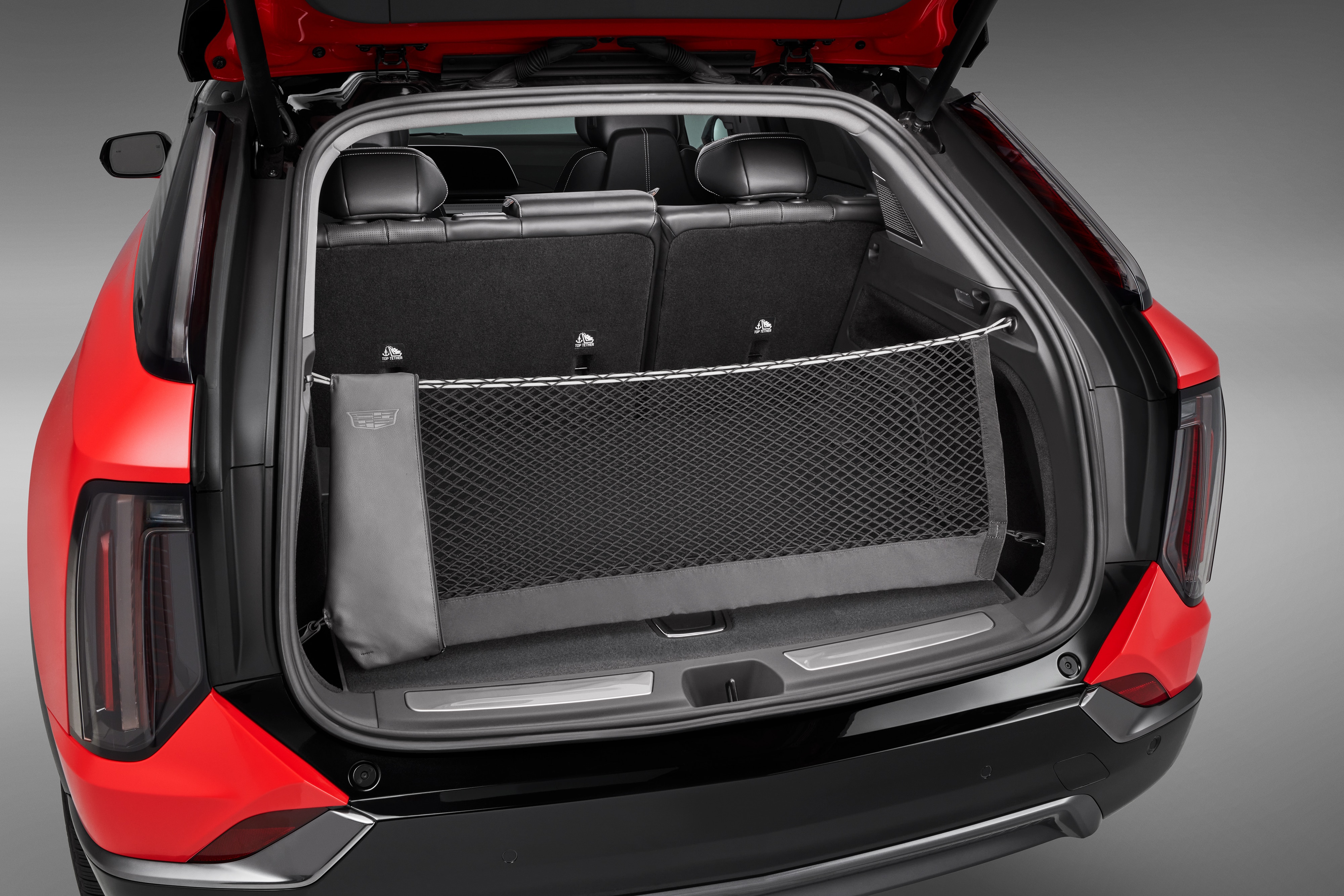Vertical Cargo Net with Storage Bag featuring Cadillac Logo