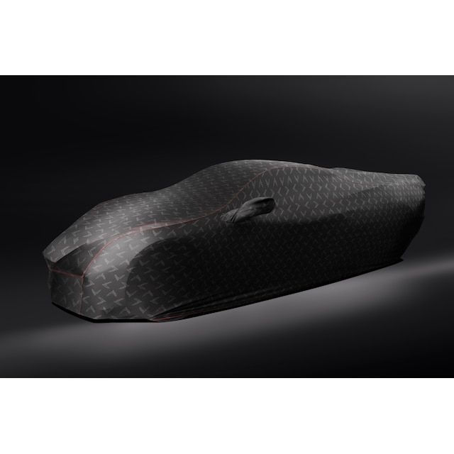 Premium Indoor Car Cover in Black with Debossed Crossed Flags Logo
