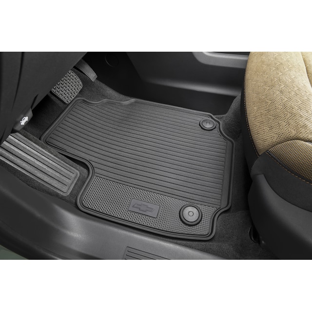 First-Row Premium All-Weather Floor Mats in Jet Black with Bowtie Logo