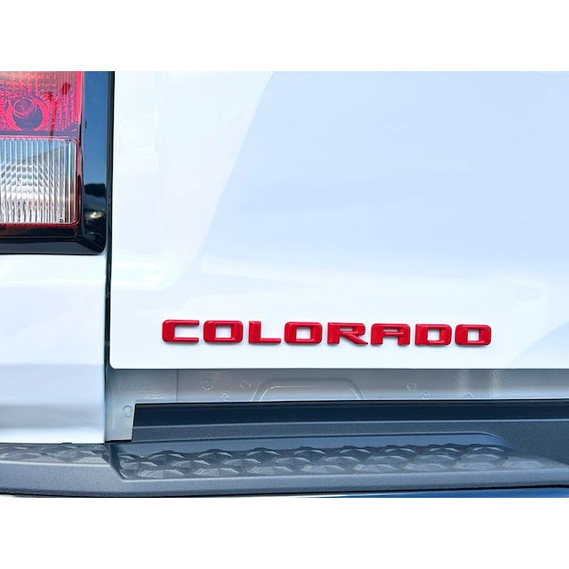 Urethane CHEVROLET Insert Tailgate Lettering and COLORADO Overlay Kit in Red by Nox-Lux™ - Associated Accessories