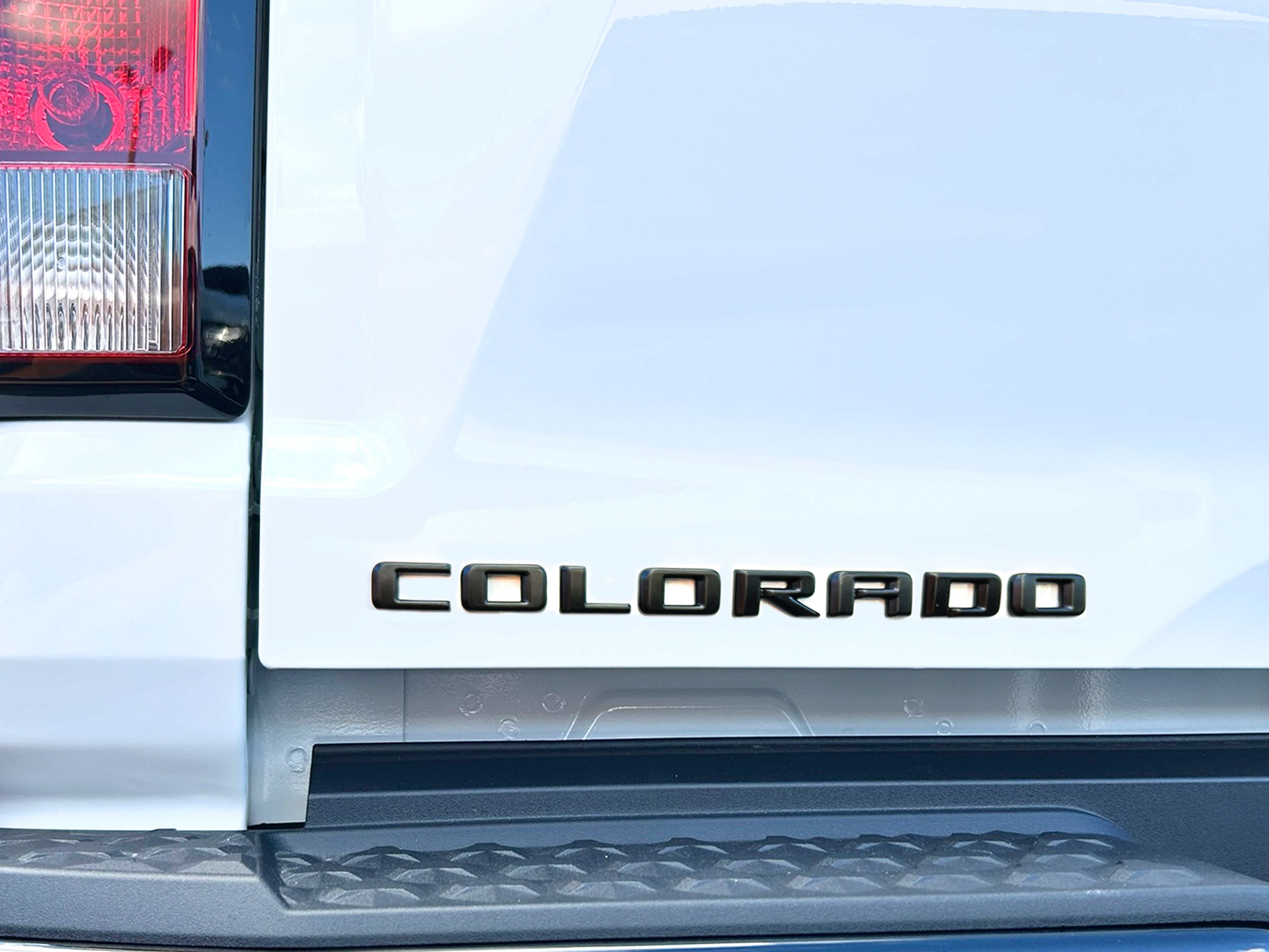 Urethane CHEVROLET Insert Tailgate Lettering and COLORADO Overlay Kit in Matte Black by Nox-Lux™ - Associated Accessories
