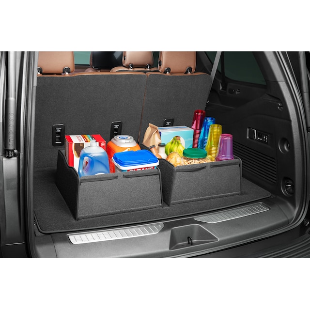 Premium Carpeted Cargo Area Mat in Jet Black with Integrated Cargo Bin