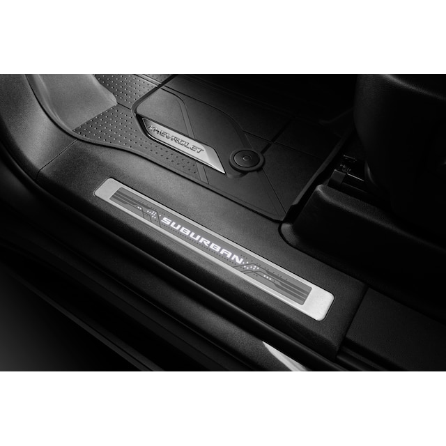 Illuminated Front and Rear Door Sill Plates with Suburban Script