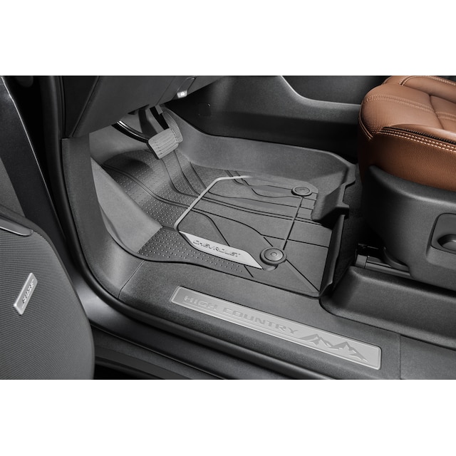 First-Row Premium All-Weather Floor Liners in Jet Black with Chevrolet Script