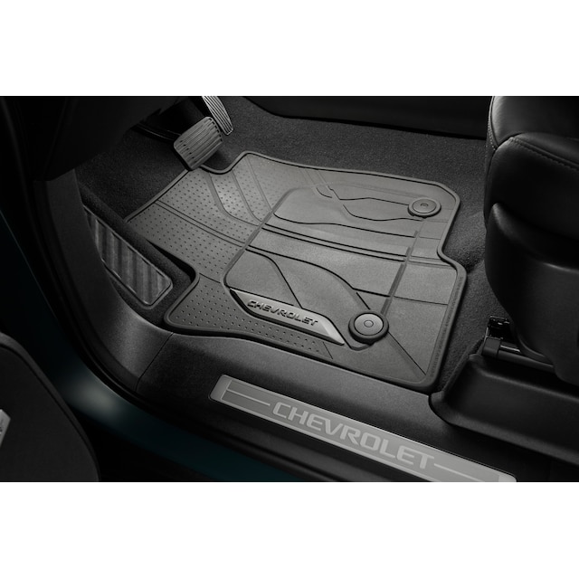 First-Row Premium All-Weather Floor Mats in Jet Black with Chevrolet Script