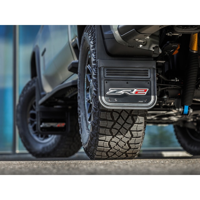 Front and Rear Rubber No-Drill Gatorback Mud Flap Kit with ZR2 Logo by Truck Hardware - Associated Accessories