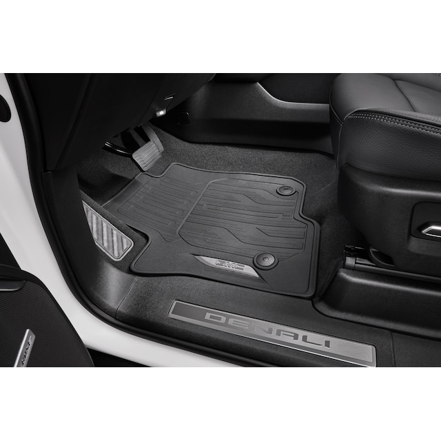 First-Row Premium All-Weather Floor Mats in Jet Black with GMC Script