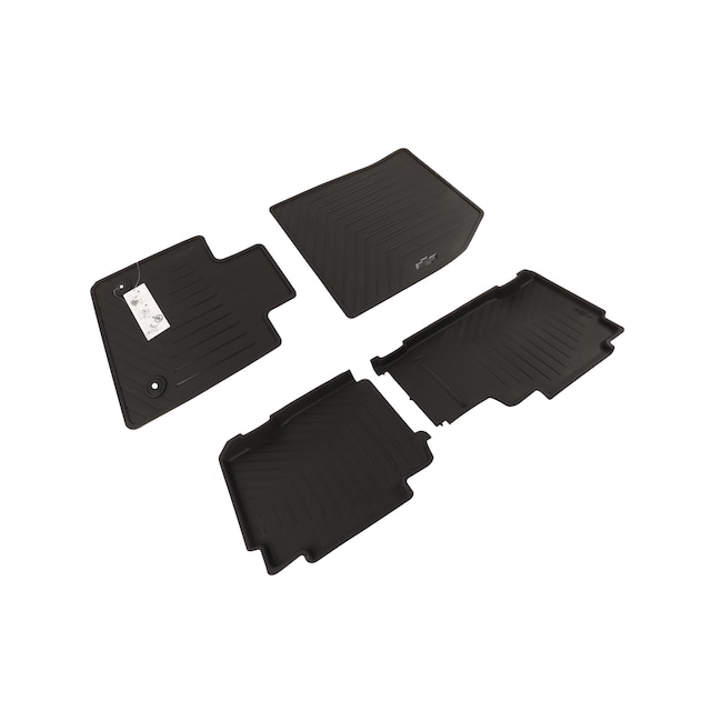 First- and Second-Row All-Weather Floor Mats in Jet Black with Bowtie Logo