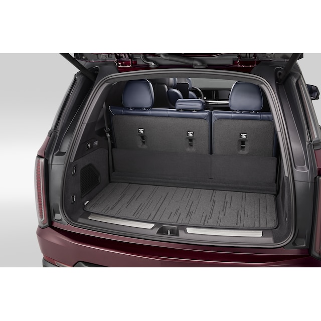 Premium Carpeted Cargo Area Mat in Backen Black with Cadillac Script