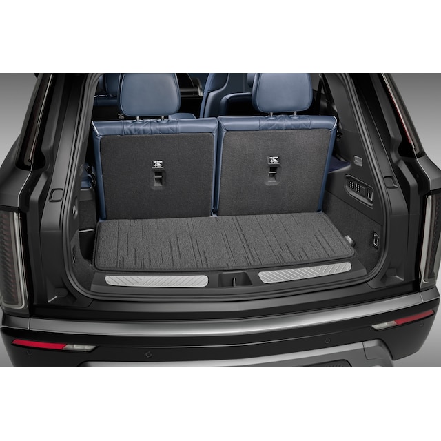 Premium Carpeted Cargo Area Mat in Jet Black with Cadillac Script
