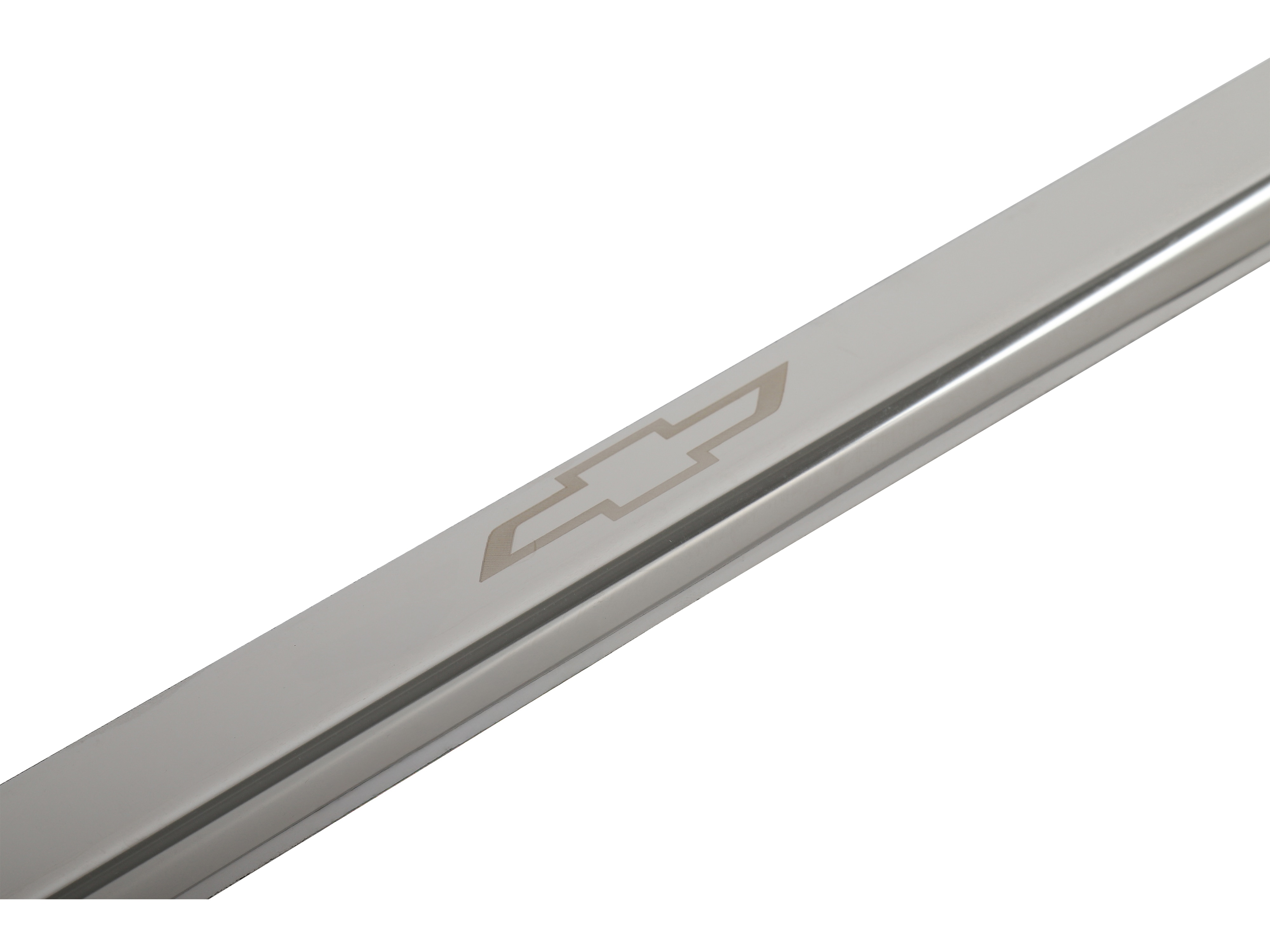 Front Door Sill Plates in Stainless Steel with Chevrolet Bowtie Logo by Putco® - Associated Accessories