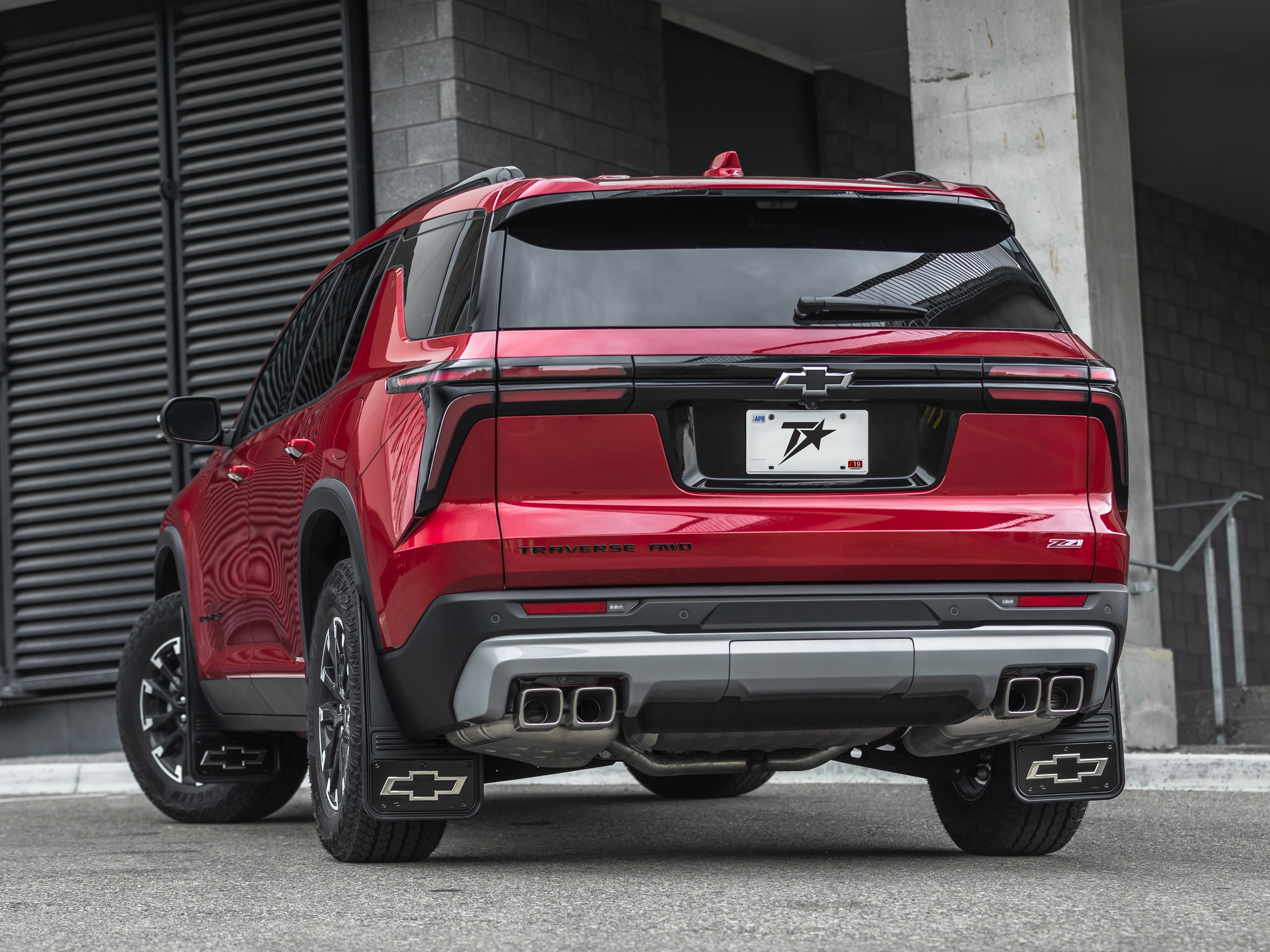 Front and Rear No-Drill Gatorback Mud Flap Kit with Chevrolet Bowtie Logo by Truck Hardware - Associated Accessories