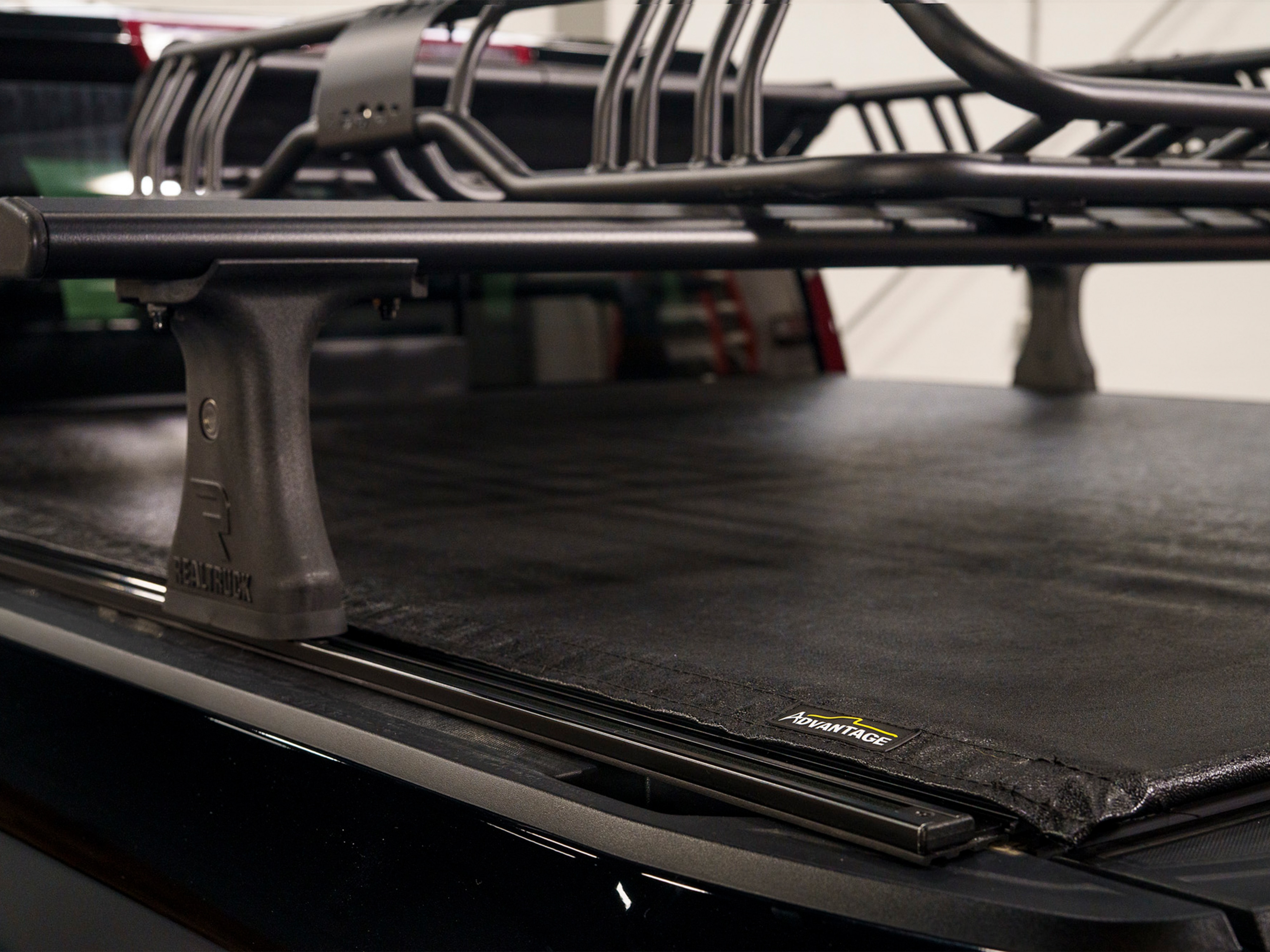 Standard Bed Soft Roll-Up Truck Bed Cover with T-Slot Rails by Advantage® - Associated Accessories