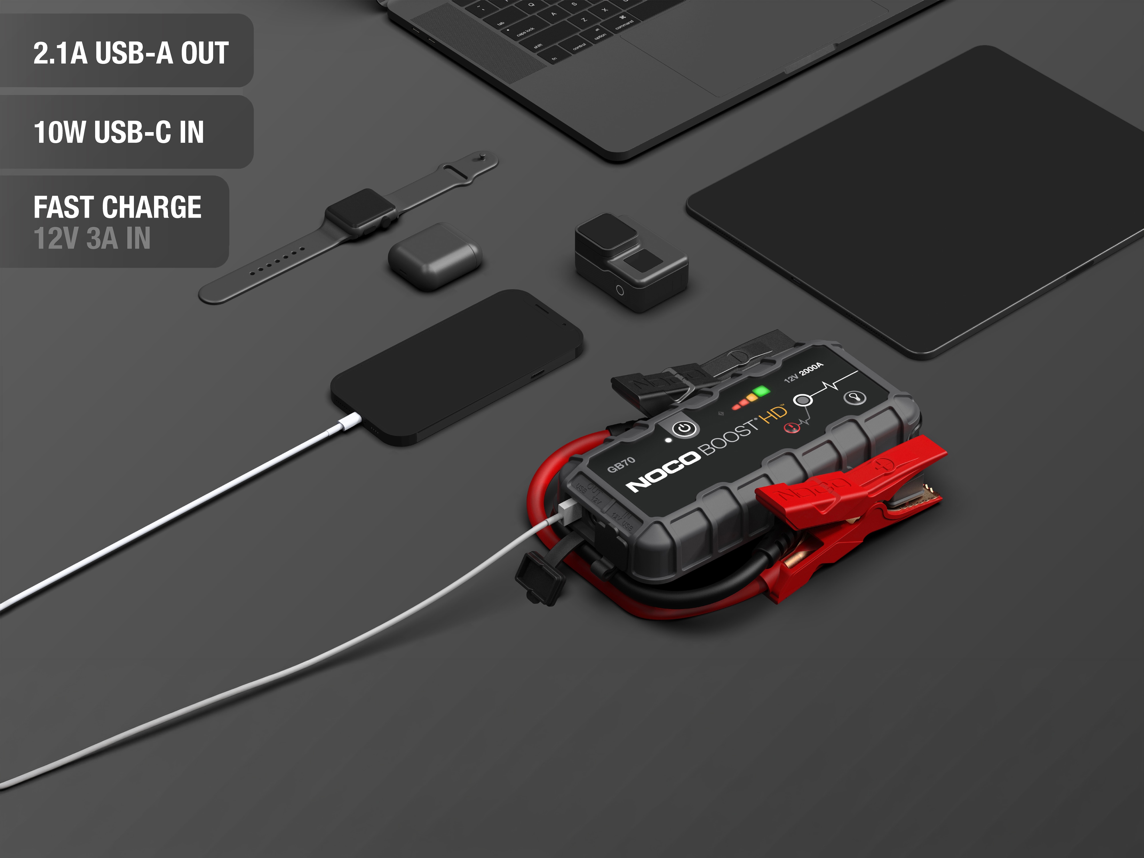 GB70 Boost HD 2,000-Amp Battery Jump Starter by NOCO® - Associated