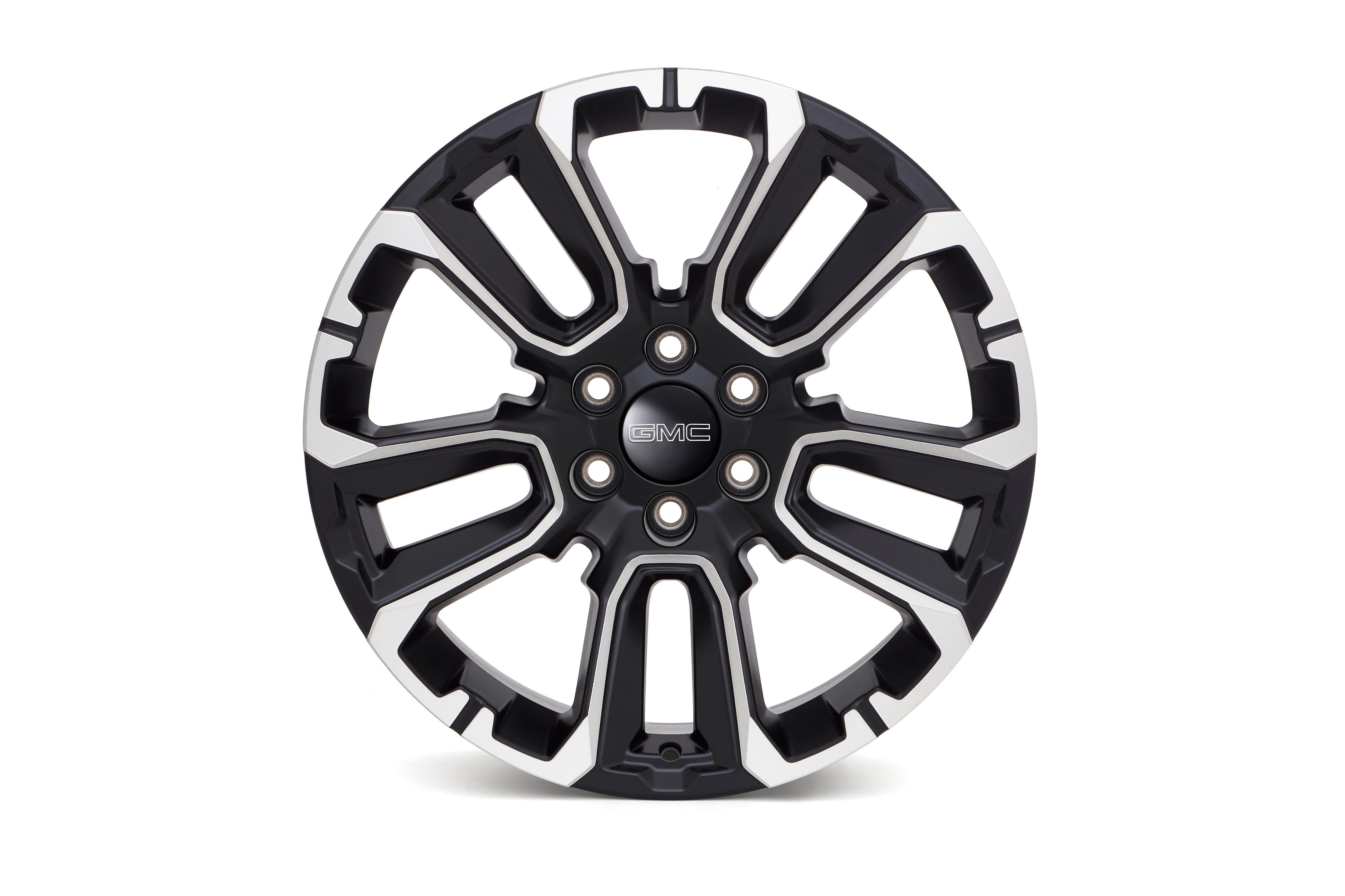 22x9-Inch Aluminum 5-Split-Spoke Wheel in Black with Machined Accents